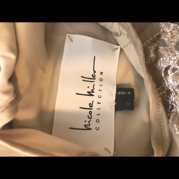 Nicole Miller Embroidered Tulle Gown - Picture 3 of 10